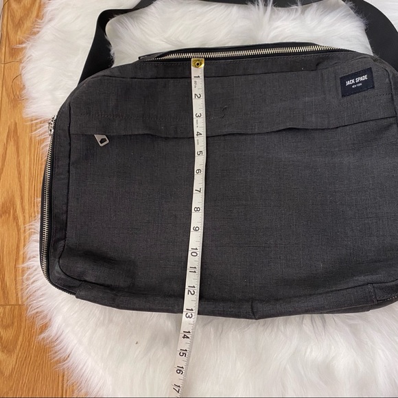 Jack Spade New York Oxford Tech Crossbody Laptop Travel Work Bag Charcoal Grey - Picture 5 of 12